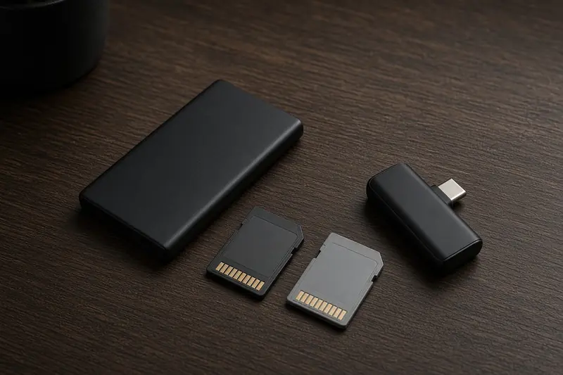 A portable SSD with memory cards